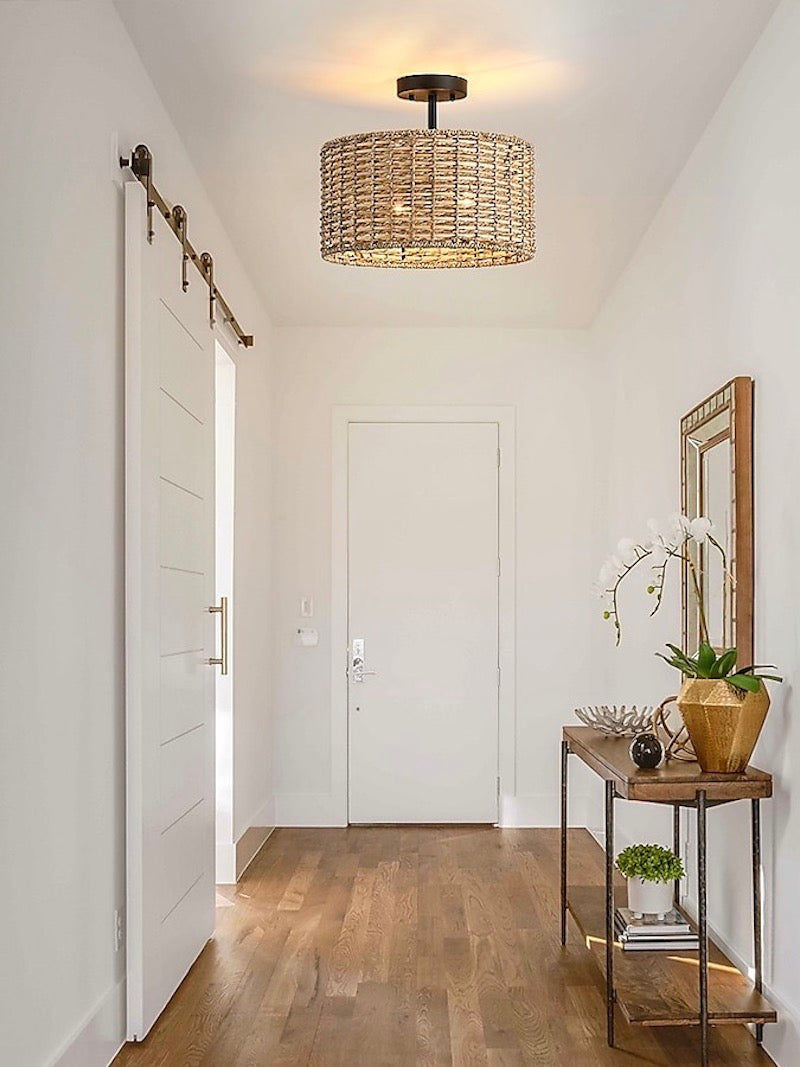 Bohemian Style 2-Light Semi Flush Mount Ceiling Light